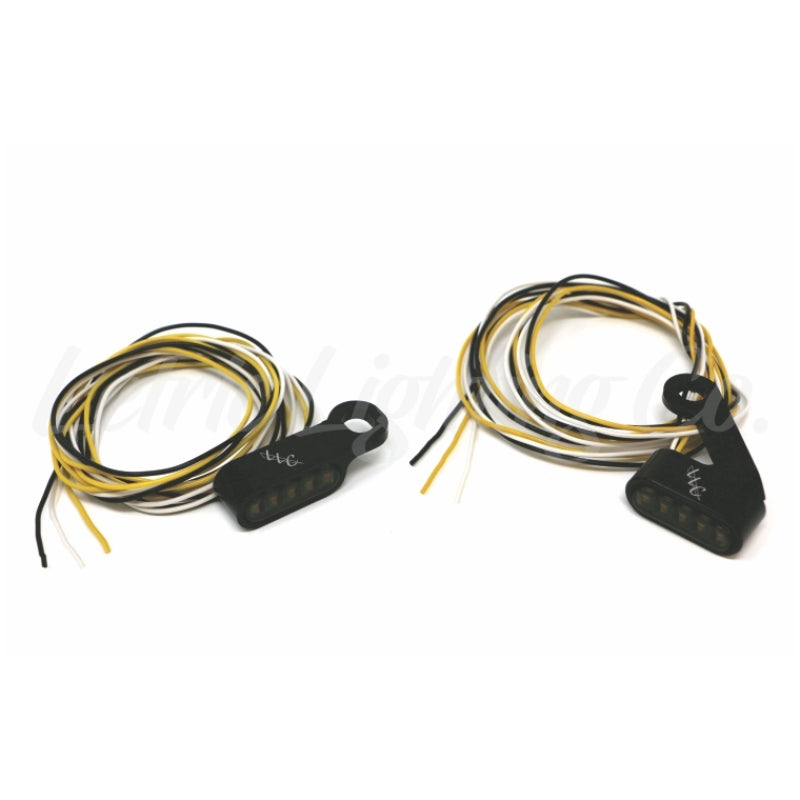Letric Lighting Black Mini Mirror Mounted Front LED Turn Signals - Black - LLC-MMM-B