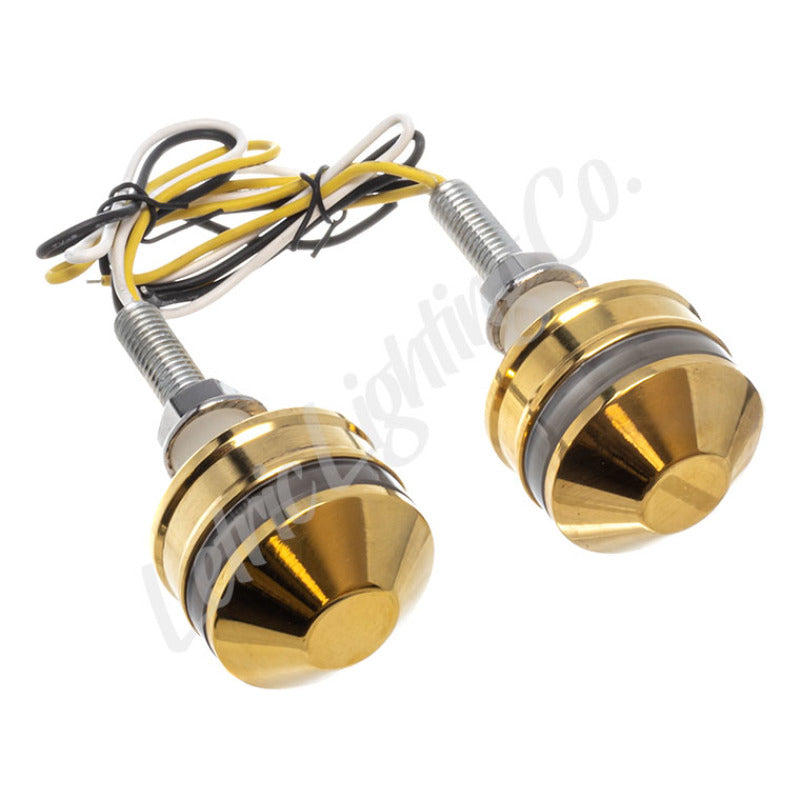 Letric Lighting Grip Indicators Lights Brass Cap White/Amber - LLC-NBE-TS
