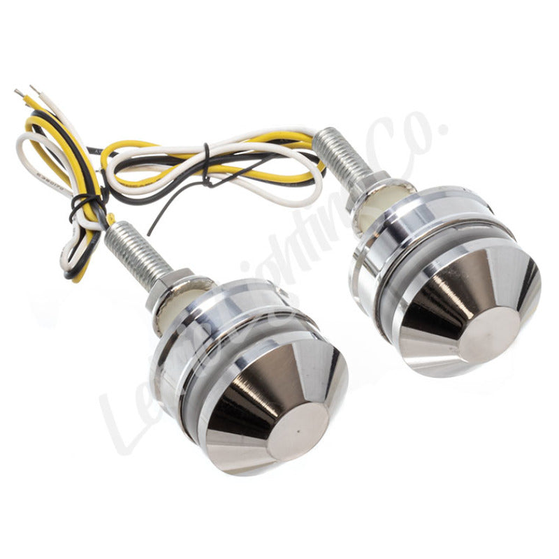 Letric Lighting Grip Indicators Lights Polished Cap White/Amber - LLC-PBE-TS