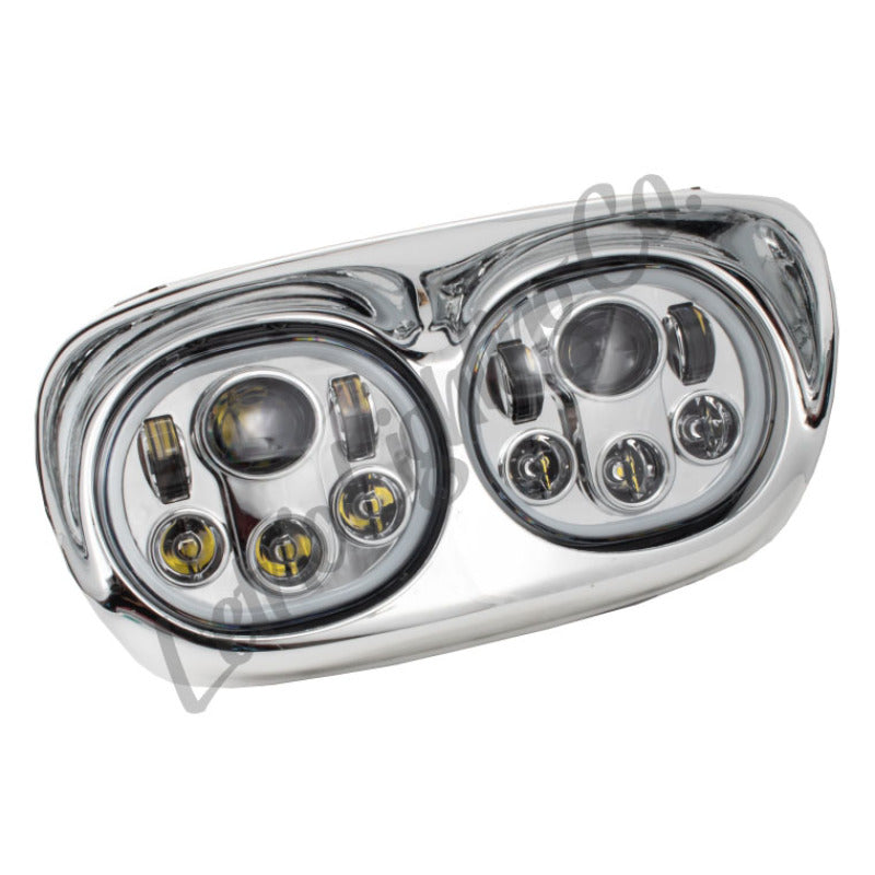 Letric Lighting Headlight Dual W/Halo 5.75in Chrome - LLC-LRHP-HCC