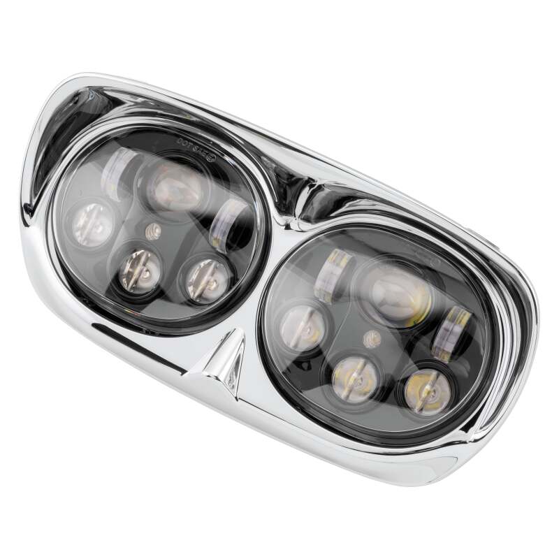 Letric Lighting LED Headlight Dual 5.75in Black/Chrome - LLC-LRHP-CB