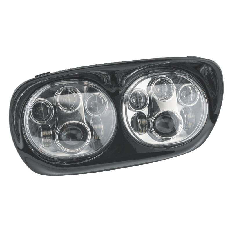 Letric Lighting LED Headlight Dual 5.75in Chrome/Black - LLC-LRHP-BC