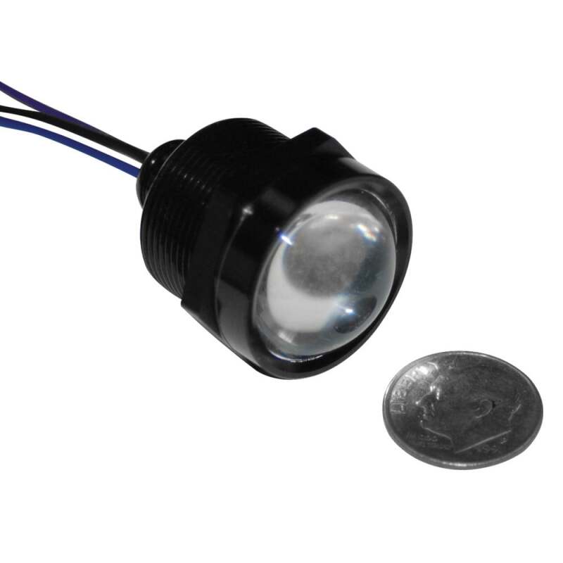 Letric Lighting Royal Flush LED 1in Black/White/Amber - LLC-RFBB-WAS
