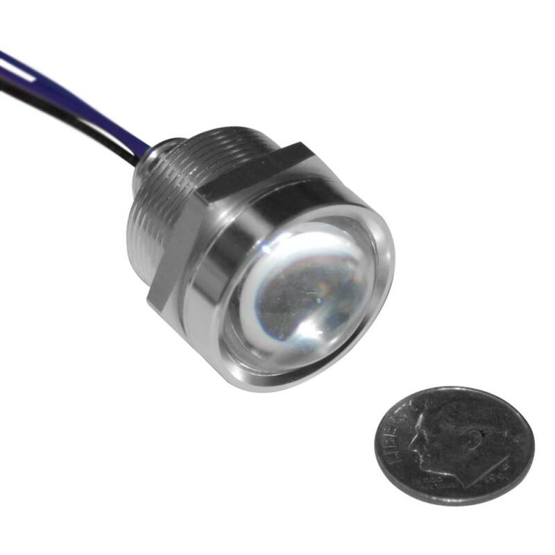 Letric Lighting Royal Flush LED 1in Stl/Red/Amber - LLC-RFPB-RA