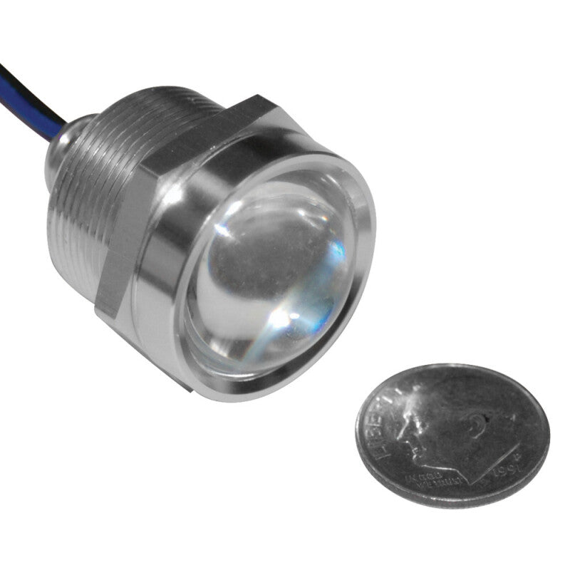 Letric Lighting Royal Flush LED 1in Stl/White/Amber - LLC-RFPB-WAS