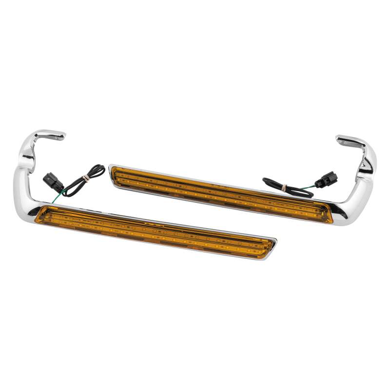 Letric Lighting Saddlebag Side Marker LED Chrome/Amber - LLC-SSML-01