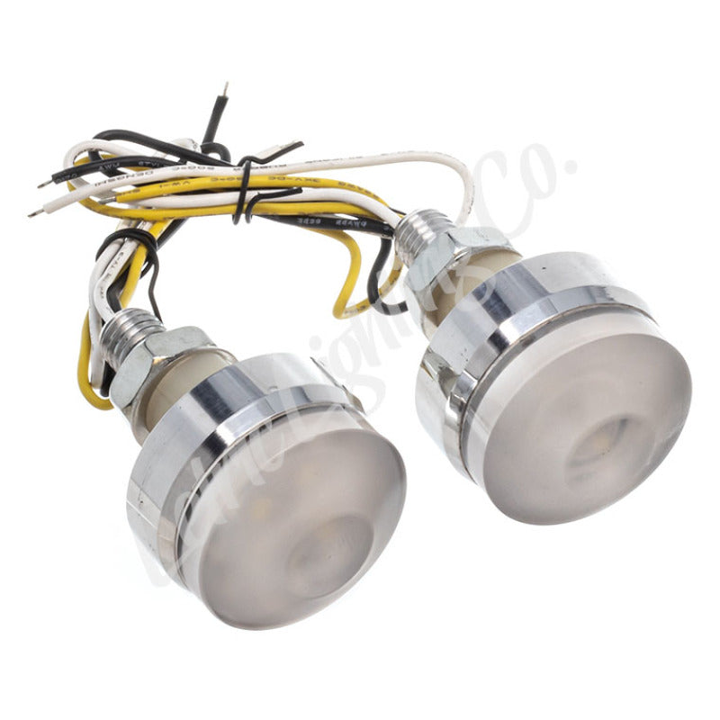 Letric Lighting Surface Indicators Lights Polished White/Amber - LLC-PSM-TS