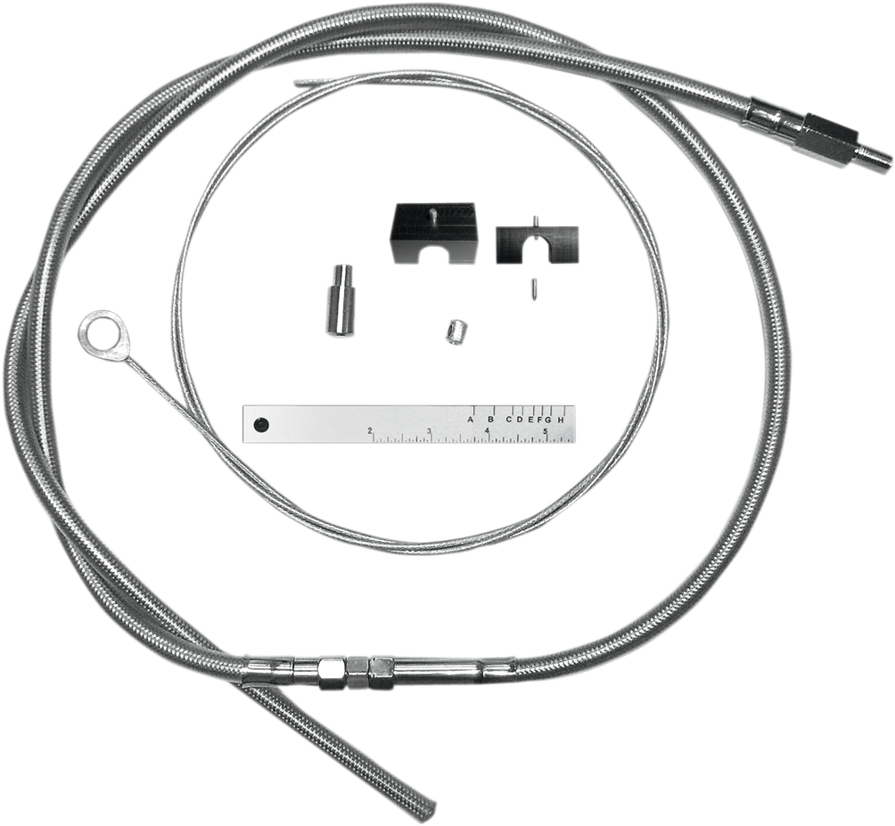 MAGNUM SHIELDING BYO™ Build Your Own™ Clutch Cable Kit - 80" - Sportster/Touring/Trike - Braided Stainless Steel - 0652-1555