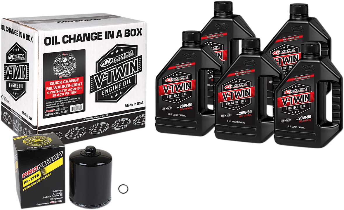 MAXIMA RACING OIL Quick Change Milwaukee-Eight Synthetic 20W-50 Oil Change Kit