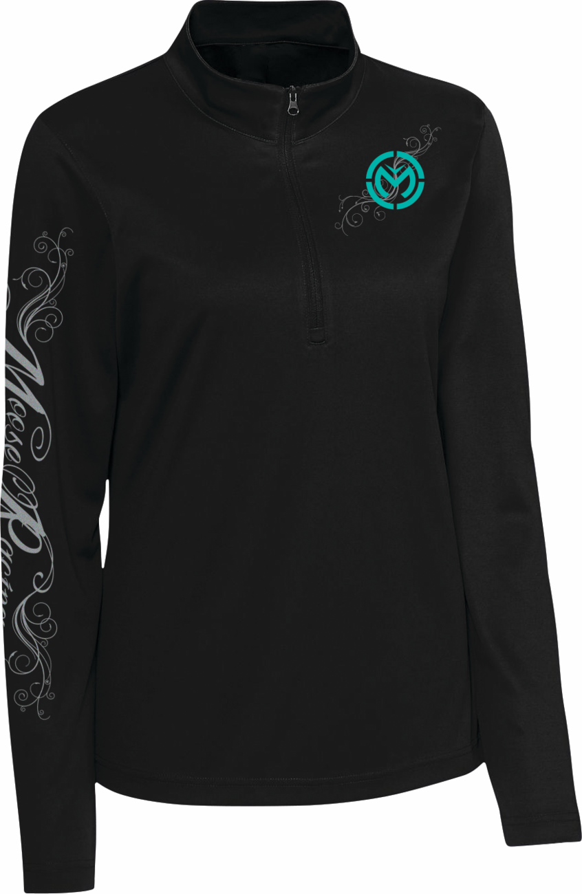 MOOSE OFFROAD Women's Flourish Script Quarter Zip Pullover
