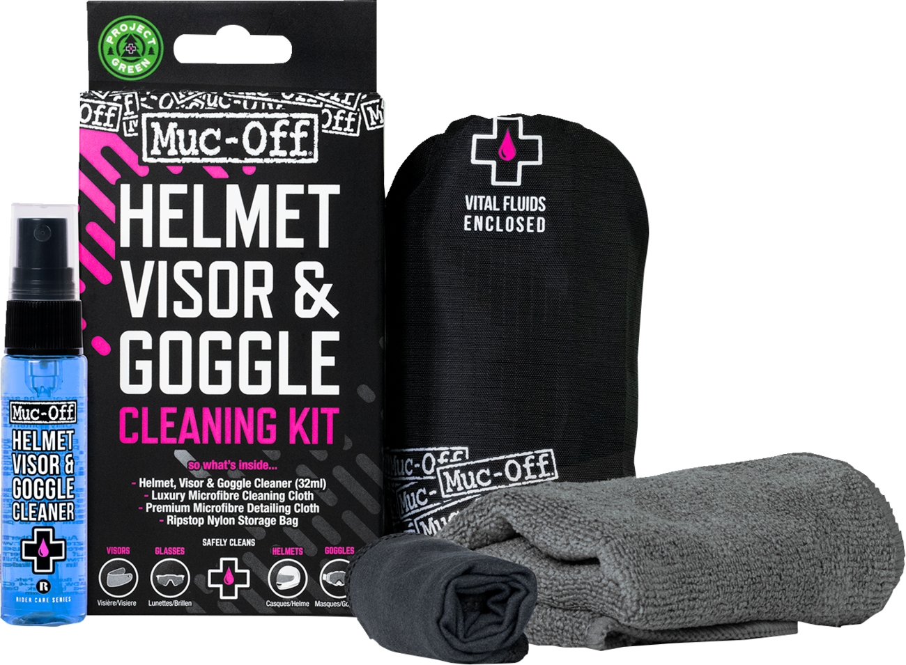 MUC-OFF USA Visor, Lens & Goggle Cleaning Kit - 3704-0410