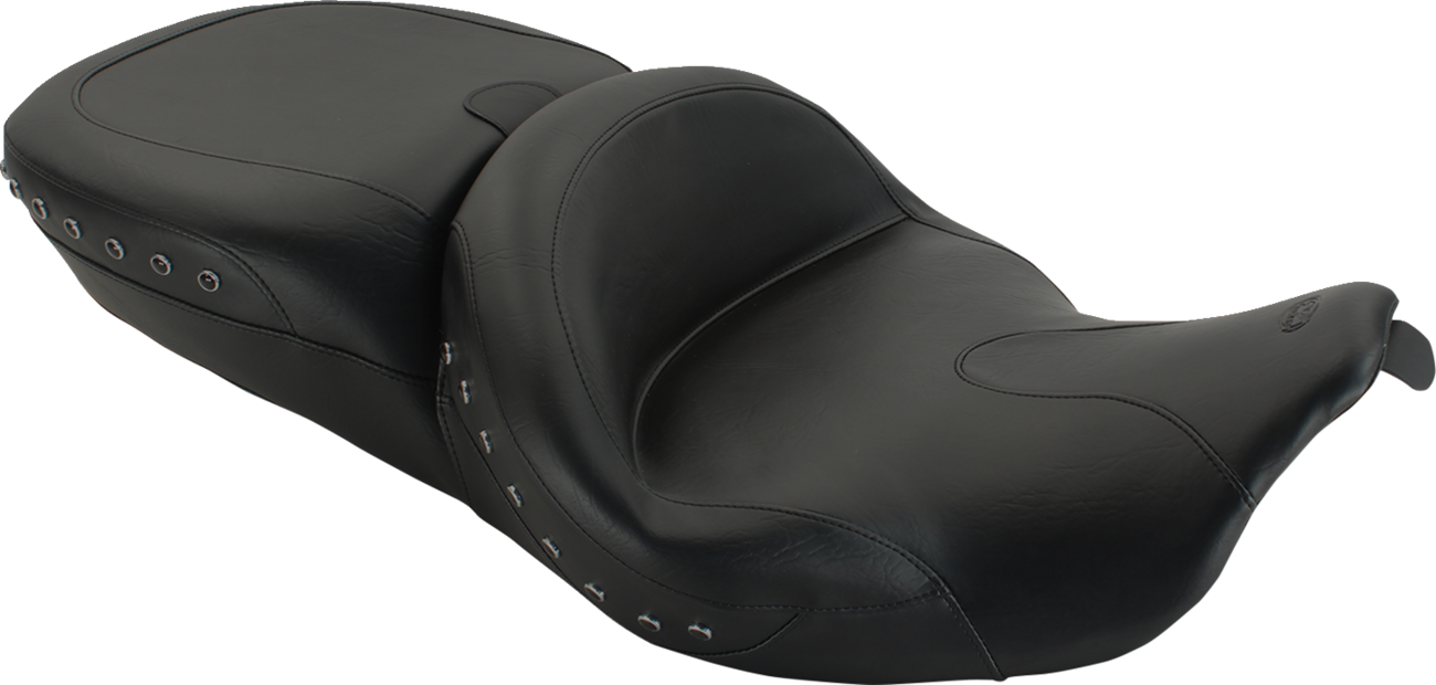 MUSTANG Studded Summit Touring 2-Up Vinyl Seat - Summit Studded Black Seat / Backrest Receptacle / FL '08-'25 0801-0933