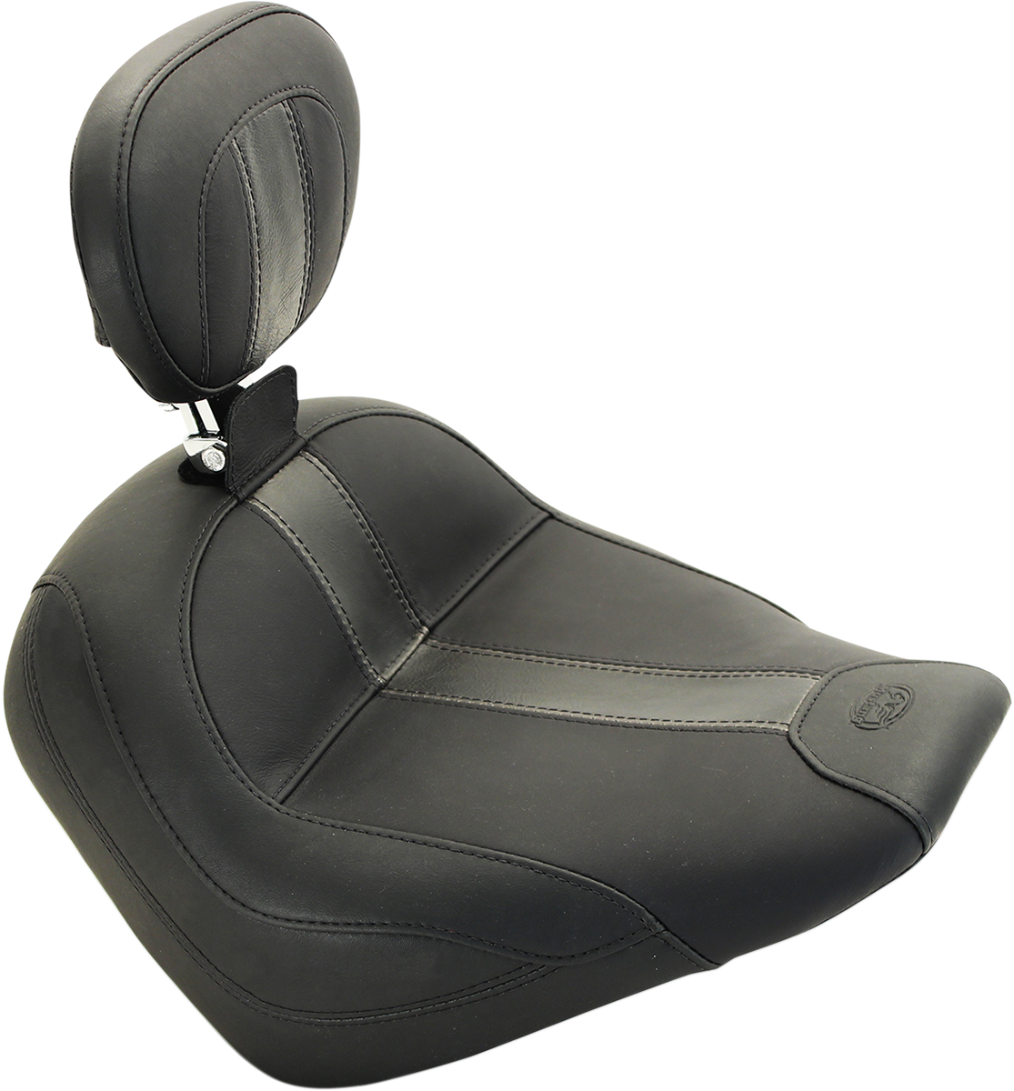 MUSTANG Vintage Solo Seat — Includes Backrest, Plain - Solo Seat / Black / Vinyl / Driver's Backrest / Scout '15-'24 0810-1827