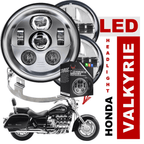 Eagle Lights 1997-2003 Honda Valkyrie Round Projection LED 7" Headlight and 4.5" Passing Lights
