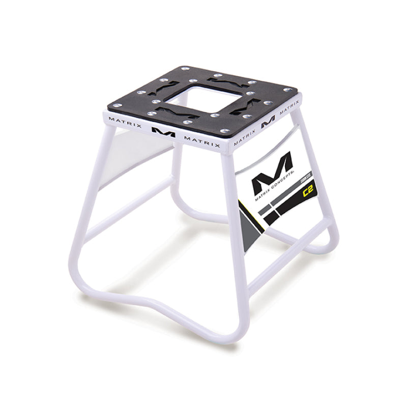 Matrix Concepts C2 Mini Steel Stand with Nameplate - White - C2M-100