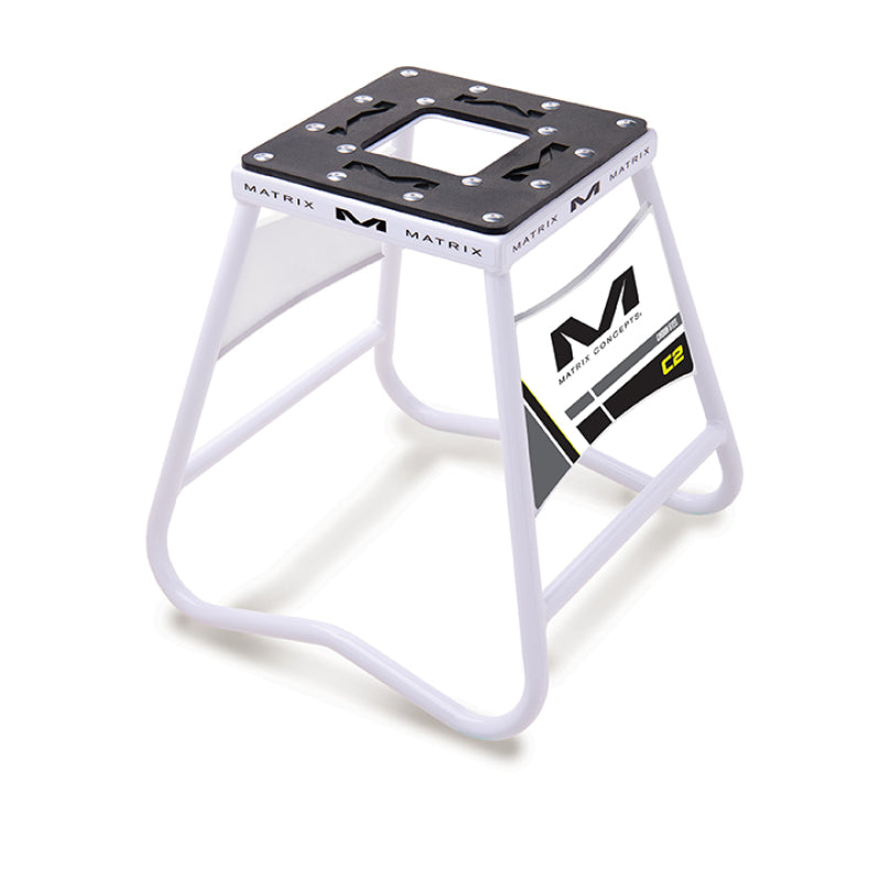 Matrix Concepts C2 Steel Stand with Nameplate - White - C2-100