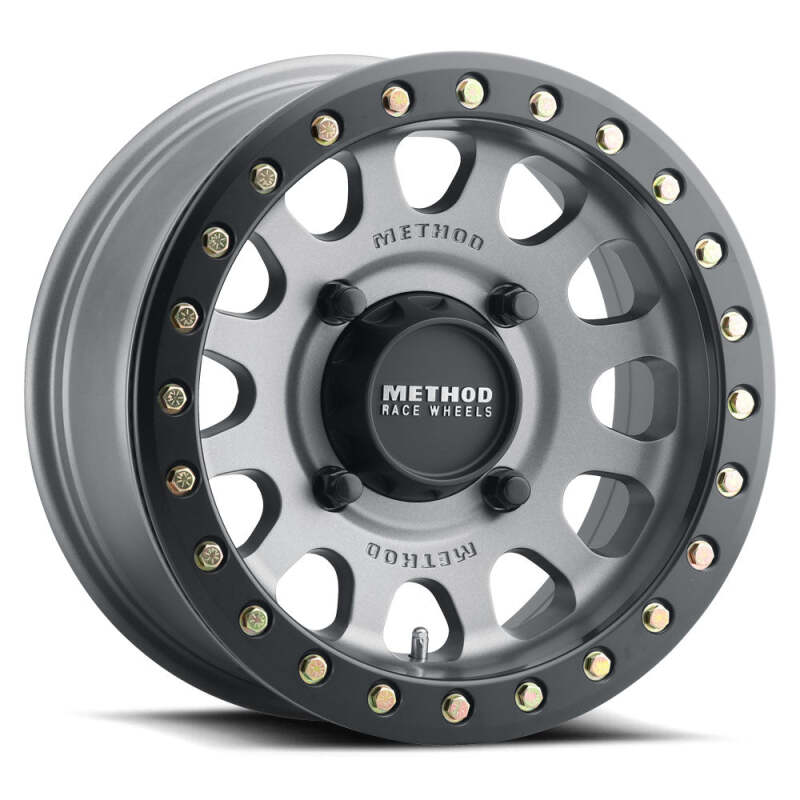 Method Wheels Method MR401 UTV Beadlock 15x7 / 5+2/38mm Offset / 4x156 / 132mm CB Titanium Wheel- Matte Black Ring - MR40157046852B