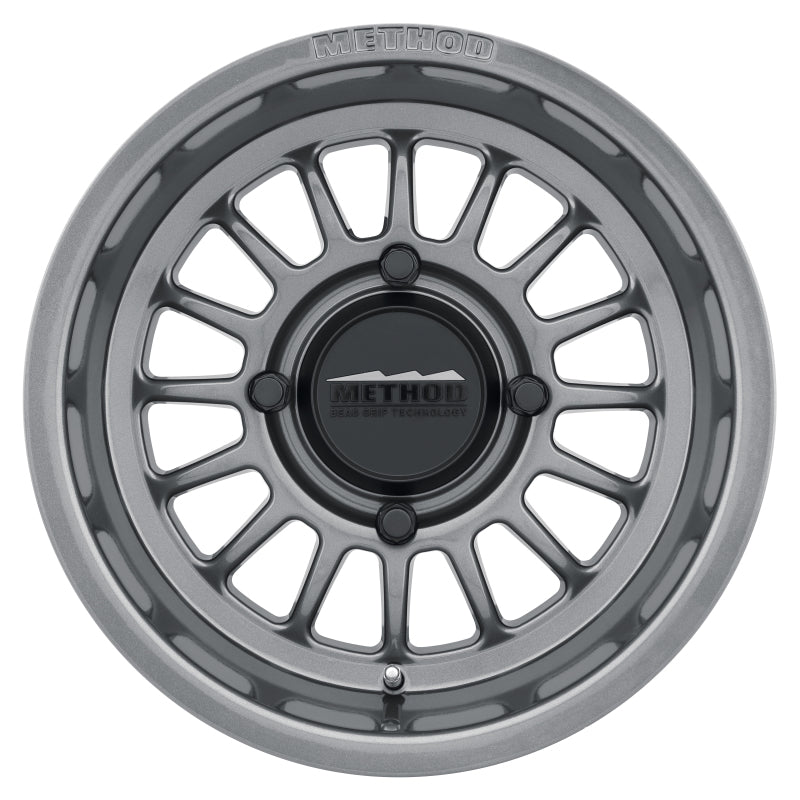 Method Wheels Method MR411 Bead Grip 15x7 / 5+2/38mm Offset / 4x156 / 132mm CB Gloss Titanium Wheel - MR41157046852