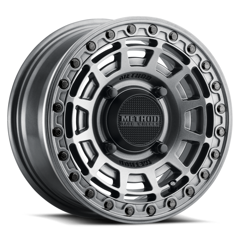 Method Wheels Method MR415 Beadlock 15x10 / 6+4/25mm Offset / 5x4.5 / 76 CB Graphite Wheel - Gloss Graphite Ring - MR415510121264B