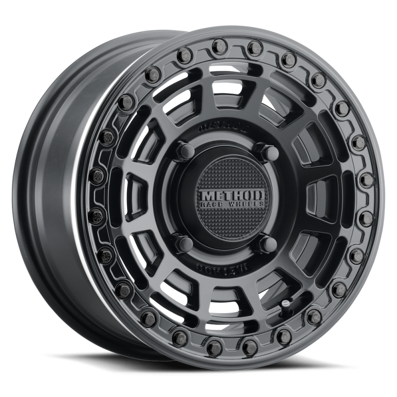 Method Wheels Method MR415 Beadlock 15x7 / 5+2/38mm Offset / 4x156 / 132 CB Matte Black Wheel - Gloss Black Ring - MR415570461052B