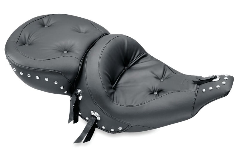 Mustang Motorcycle Mustang 1980-1988 Harley Electra Glide, Tour Glide Wide Touring 1PC Seat Regal w/Studs - Black - 75555