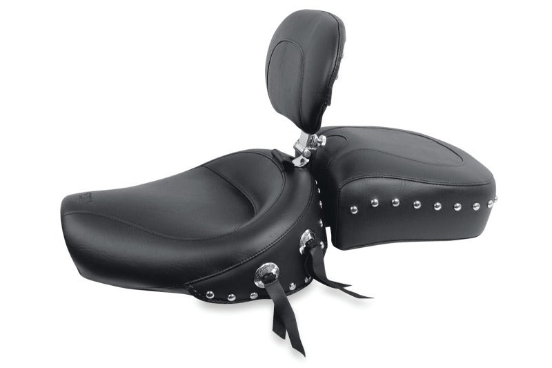 Mustang Motorcycle Mustang 1982-2003 Harley Sportster Wide Touring Recessed Passenger Seat - Black - 79116