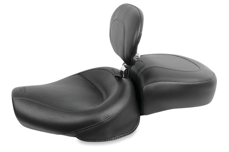 Mustang Motorcycle Mustang 1982-2003 Harley Sportster Wide Touring Recessed Passenger Seat - Black - 79136