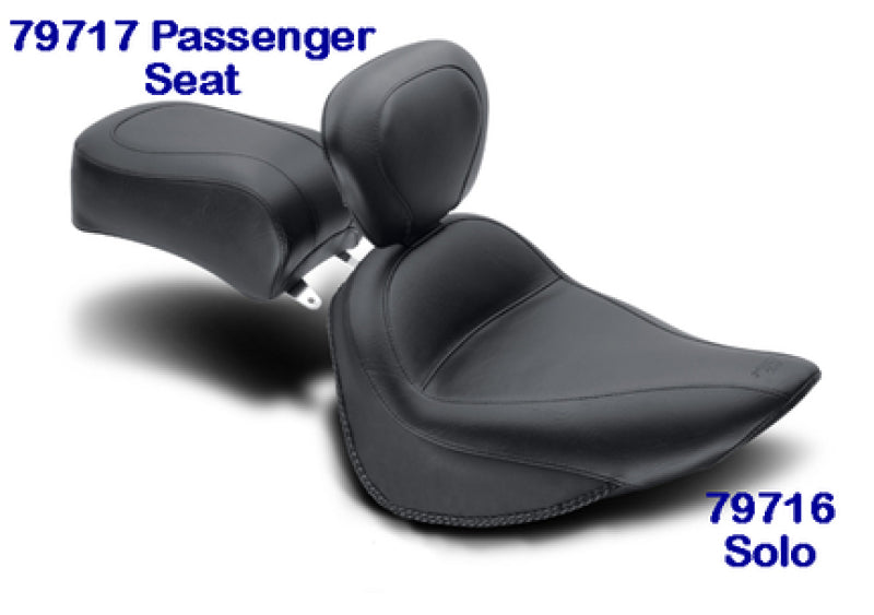 Mustang Motorcycle Mustang 1984-2006 Harley Standard Rear Tire Standard Touring Passenger Seat - Black - 79717