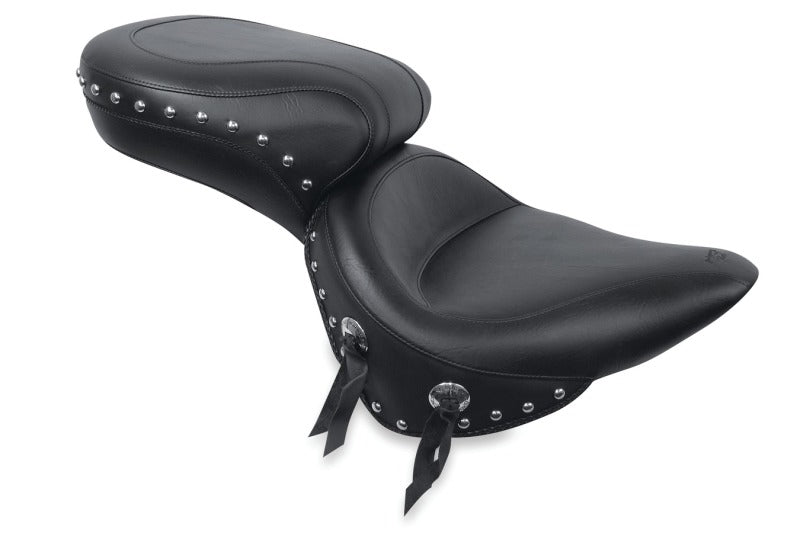 Mustang Motorcycle Mustang 1984-2006 Harley Standard Rear Tire Wide Touring 1PC Seat w/Studs - Black - 75072