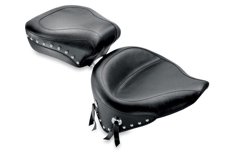 Mustang Motorcycle Mustang 1984-2006 Harley Standard Rear Tire Wide Touring Solo Seat w/Studs - Black - 75094