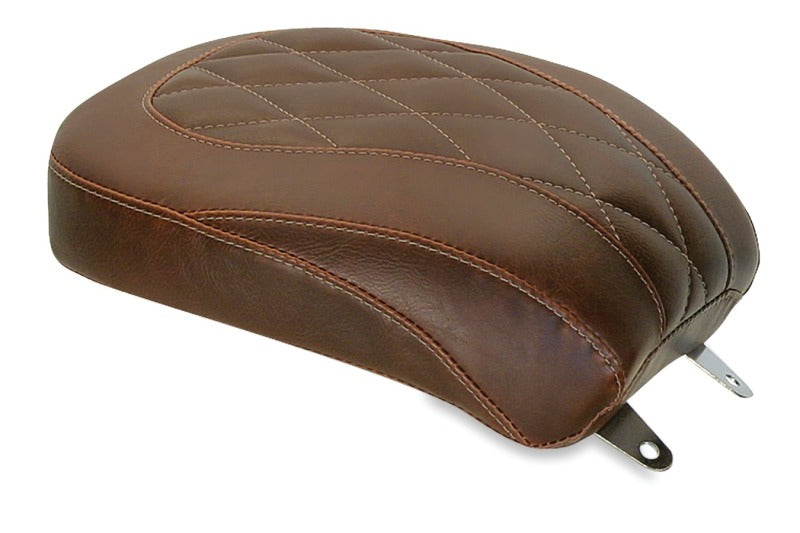 Mustang Motorcycle Mustang 1984-2006 Harley Standard Rear Tire Wide Tripper Passenger Seat Diam Stitch - Distressed Brown - 76807