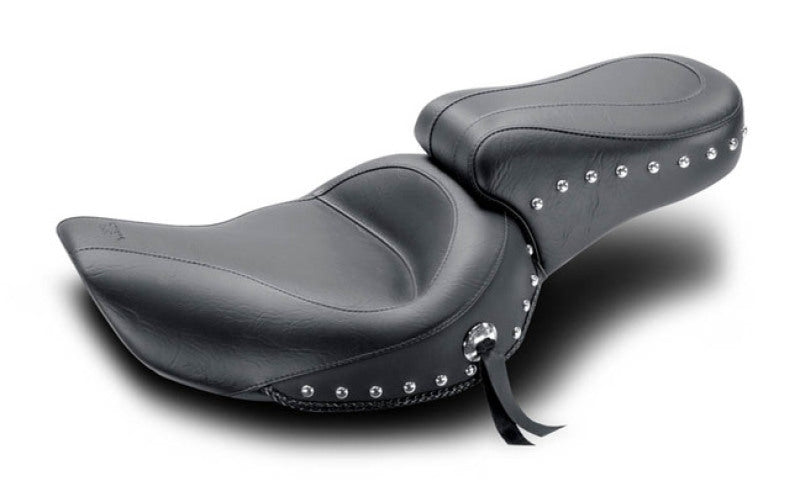 Mustang Motorcycle Mustang 1991-2005 Harley Dyna Standard Touring Solo Seat w/Studs - Black - 75471