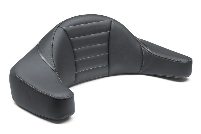 Mustang Motorcycle Mustang 1993-2013 HD FL Super Touring Extended Arm Wrap-Around Backrest Deluxe - Black w/Grey Stitching - 79013GM