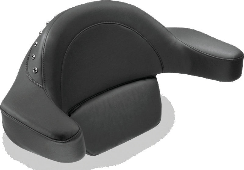 Mustang Motorcycle Mustang 1993-2013 Harley FL Touring Extended Arm Wrap Passenger w/Blk Pearl Studs - Black - 75306