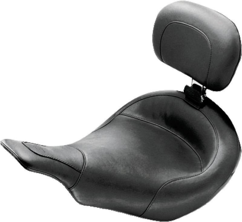 Mustang Motorcycle Mustang 1997-2007 Harley Electra Glide, Rd Glide Standard Touring Solo Seat w/ Driver Backrest - Black - 79127