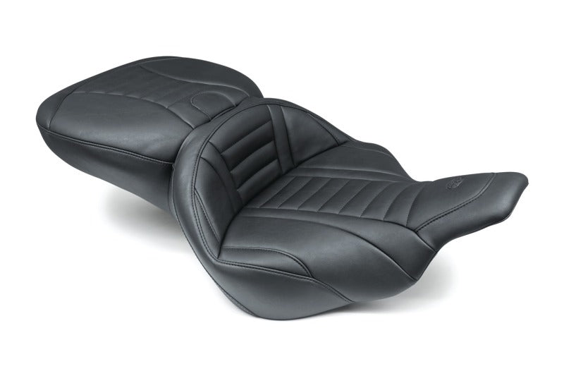 Mustang Motorcycle Mustang 1997-2007 Harley Electra Glide,Rd Glide Super Touring 1PC Seat Deluxe - Black - 76739