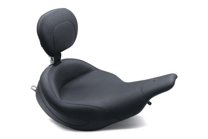 Mustang Motorcycle Mustang 1997-2007 Harley Electra Glide, Rd Glide Super Touring Solo Seat w/Driver Backrest - Black - 79449