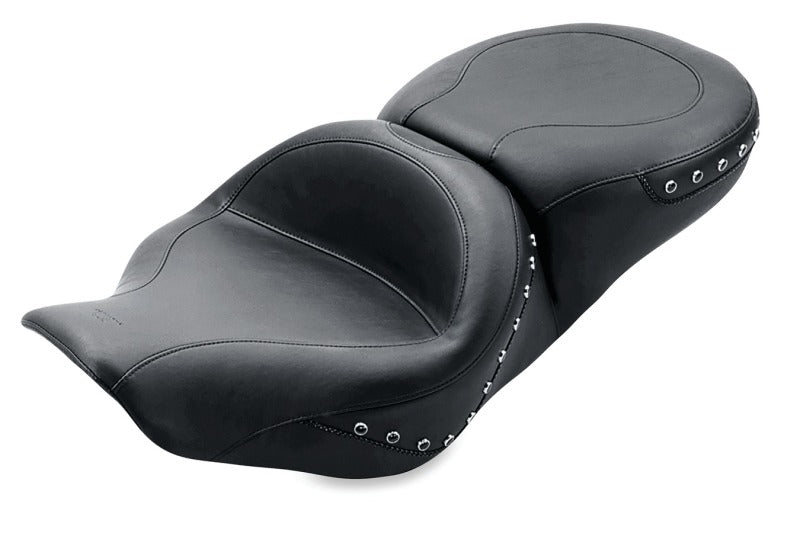 Mustang Motorcycle Mustang 1997-2007 Harley Rd King,2006-2007 Str Glide,2000-2005 Eagle Hightail Std Tour Pass Seat w/Studs - Black - 75577