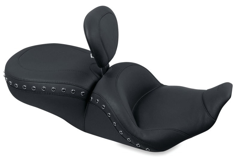 Mustang Motorcycle Mustang 1997-2007 Harley Rd King,2006-2007 Str Glide,2000-2005 Eagle Lowdown 1PC Seat w/DBR Black Pearls - Black - 79673
