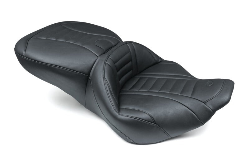 Mustang Motorcycle Mustang 1997-2007 Harley Rd King,2006-2007 Str Glide,2000-2005 Eagle Touring 1PC Seat Deluxe - Black - 76738