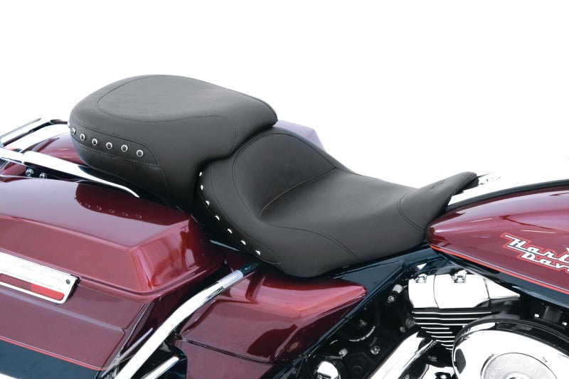 Mustang Motorcycle Mustang 1997-2007 Harley Rd King,2006-2007 Str Glide,2000-2005 Eagle Tripper Passenger Seat w/Studs - Black - 75578