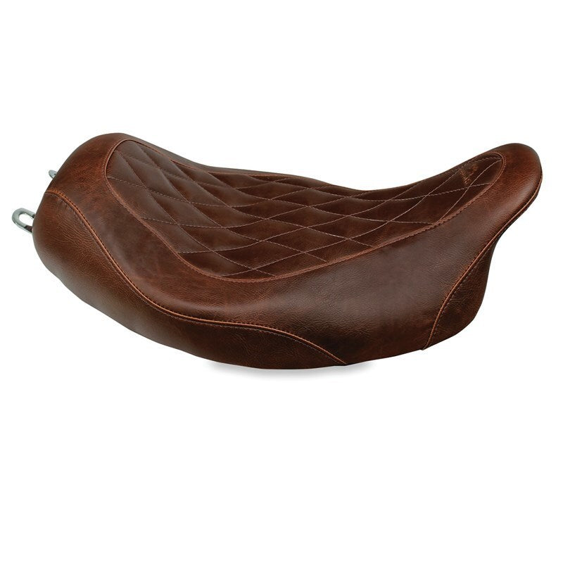 Mustang Motorcycle Mustang 1997-2007 Harley Rd King,2006-2007 Str Glide,2000-2005 Eagle Tripper Solo Seat - Brown - 76722