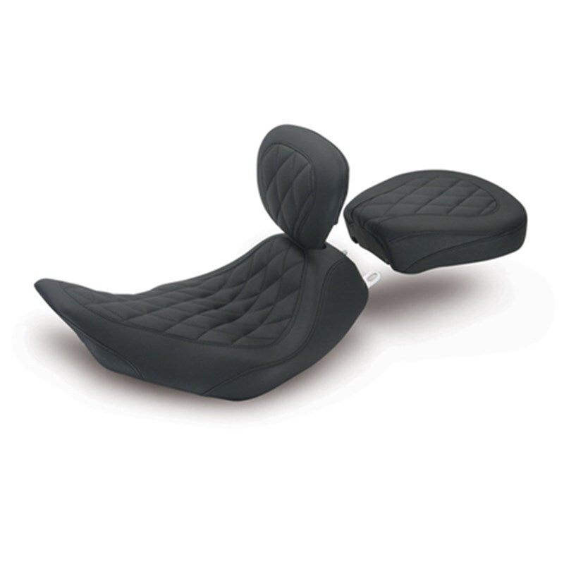 Mustang Motorcycle Mustang 1997-2007 Harley Rd King,2006-2007 Str Glide,2000-2005 Eagle Wide Tripper Solo Seat Dr Back Diam - Black - 79694