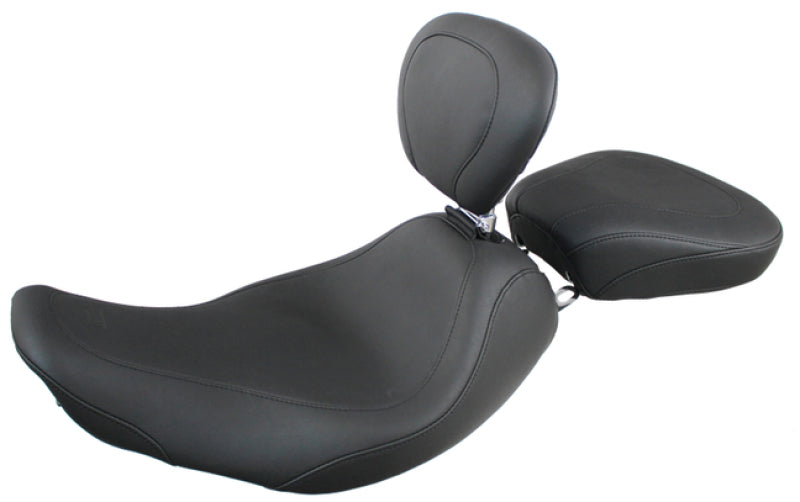 Mustang Motorcycle Mustang 1997-2007 Harley Rd King, 2006-2007 Str Glide, 2000-2005 Eagle Wide Tripper Solo Seat w/DBR - Black - 79693