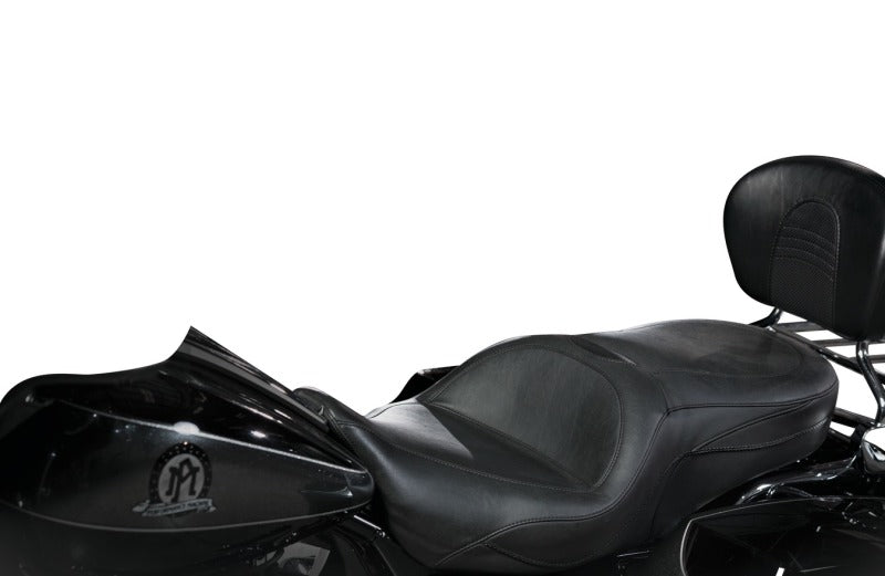 Mustang Motorcycle Mustang 1997-2007 Harley Road King, 2006-2007 Street Glide, 2000-2005 Eagle Sport Touring 1PC Seat - Black - 75486