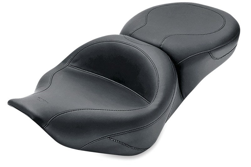 Mustang Motorcycle Mustang 1997-2007 Harley Road King, 2006-2007 Street Glide, 2000-2005 Eagle Std Touring Pass Seat - Black - 75464