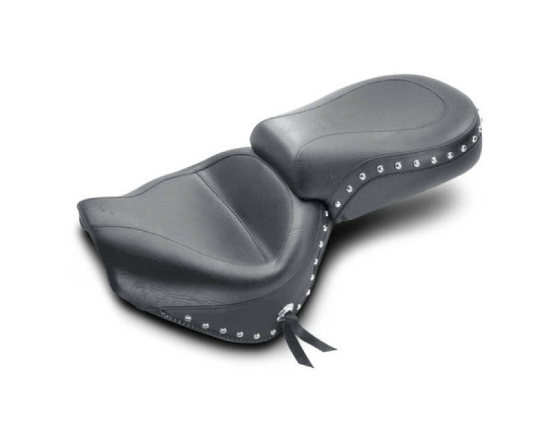 Mustang Motorcycle Mustang 1999-2015 Yamaha Road Star 1600, 1700 Wide Touring 2PC Seat w/Studs - Black - 75216