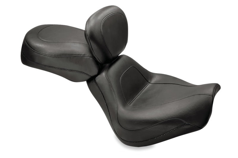 Mustang Motorcycle Mustang 2000-2007 Harley Softail Deuce Sport Touring Solo Seat w/Driver Backrest - Black - 79158