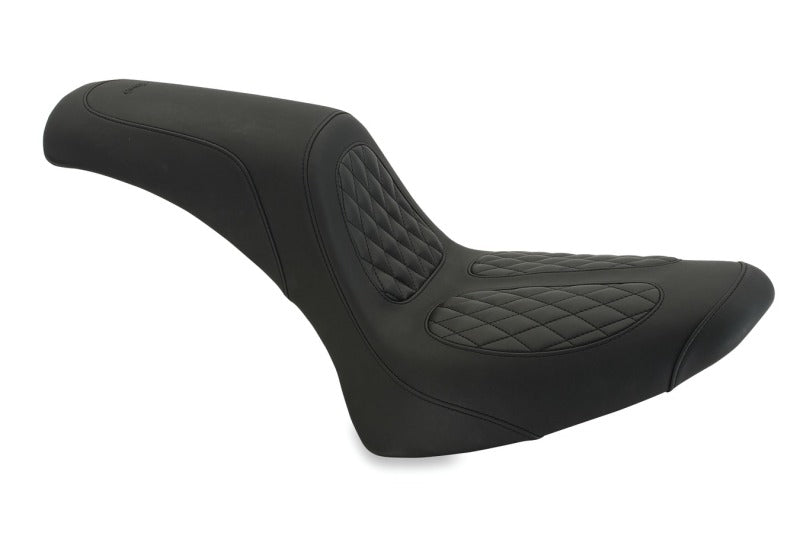 Mustang Motorcycle Mustang 2000-2015 Harley Softail Standard Rear Tire Fastback 1PC Seat w/ Diamond Stitch - Black - 76892