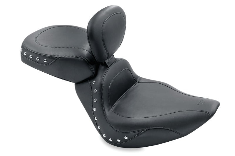 Mustang Motorcycle Mustang 2000-2015 Harley Softail Standard Rear Tire Sport Touring Solo Seat w/DBR Studs - Black - 79489
